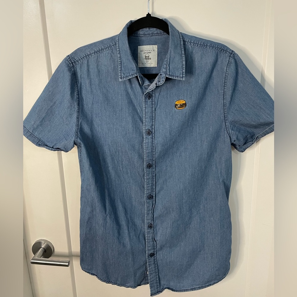 Brunswick Icon Cotton Kon Series Hamburger Embroidered Retro Button Men's Small